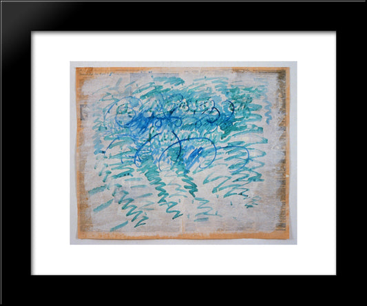 Untitled (Blue Zig - Zags) 20x24 Black Modern Wood Framed Art Print Poster by Thek, Paul