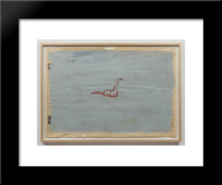 Untitled (Dinosaur) 20x24 Black Modern Wood Framed Art Print Poster by Thek, Paul