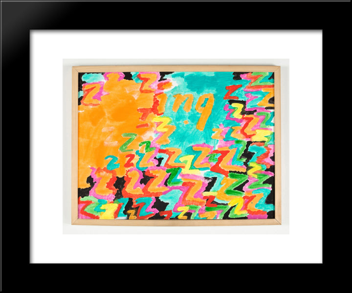 Untitled (Z - Ing) 20x24 Black Modern Wood Framed Art Print Poster by Thek, Paul