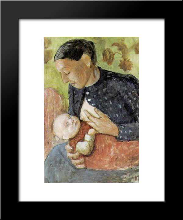 Breastfeeding Mother Of Paula Modersohn-Becker 20x24 Black Modern Wood Framed Art Print Poster by Modersohn Becker, Paula