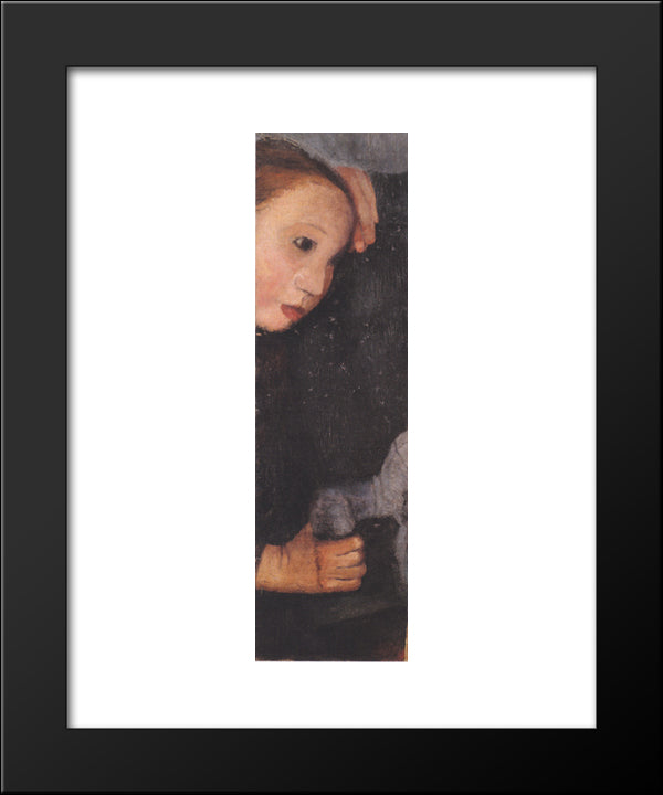 Girl With Wooden Horses 20x24 Black Modern Wood Framed Art Print Poster by Modersohn Becker, Paula