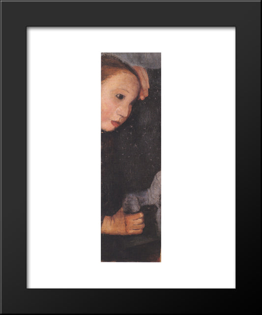 Girl With Wooden Horses 20x24 Black Modern Wood Framed Art Print Poster by Modersohn Becker, Paula