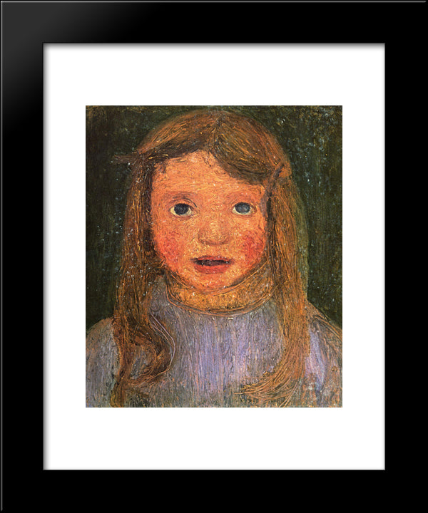 Head Of A Little Girl (Elsbeth) 20x24 Black Modern Wood Framed Art Print Poster by Modersohn Becker, Paula