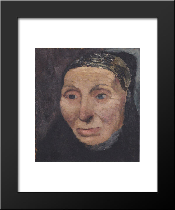 Head Of A Peasant Woman 20x24 Black Modern Wood Framed Art Print Poster by Modersohn Becker, Paula