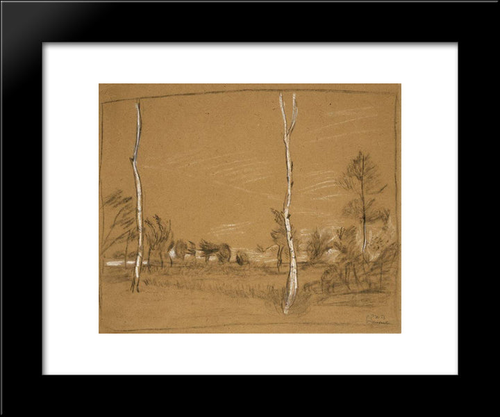 Landscape With Birch Trees 20x24 Black Modern Wood Framed Art Print Poster by Modersohn Becker, Paula