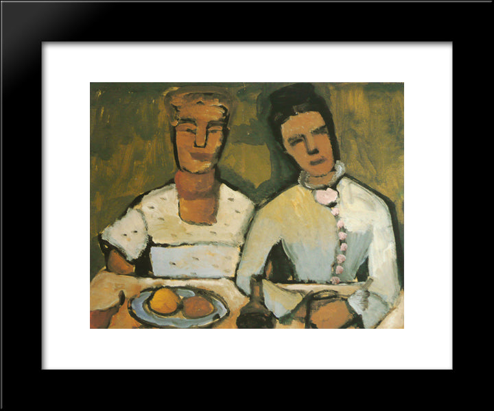 Lee And His Sister Hoetger 20x24 Black Modern Wood Framed Art Print Poster by Modersohn Becker, Paula