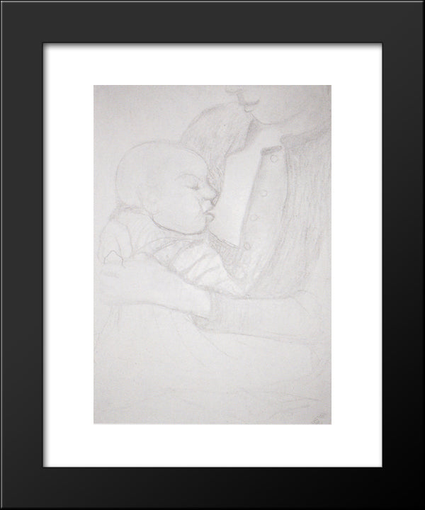 Nursing Mother And Child 20x24 Black Modern Wood Framed Art Print Poster by Modersohn Becker, Paula