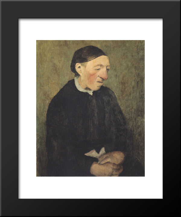 Old Woman With Handkerchief 20x24 Black Modern Wood Framed Art Print Poster by Modersohn Becker, Paula