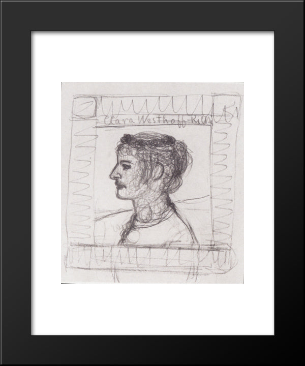 Portrait Of Clara Rilke-Westhoff 20x24 Black Modern Wood Framed Art Print Poster by Modersohn Becker, Paula