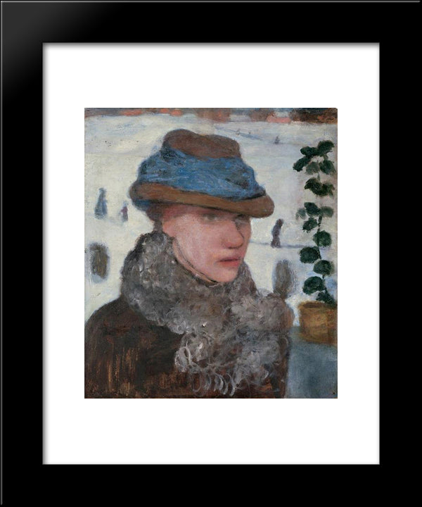 Portrait Of Martha Vogeler 20x24 Black Modern Wood Framed Art Print Poster by Modersohn Becker, Paula