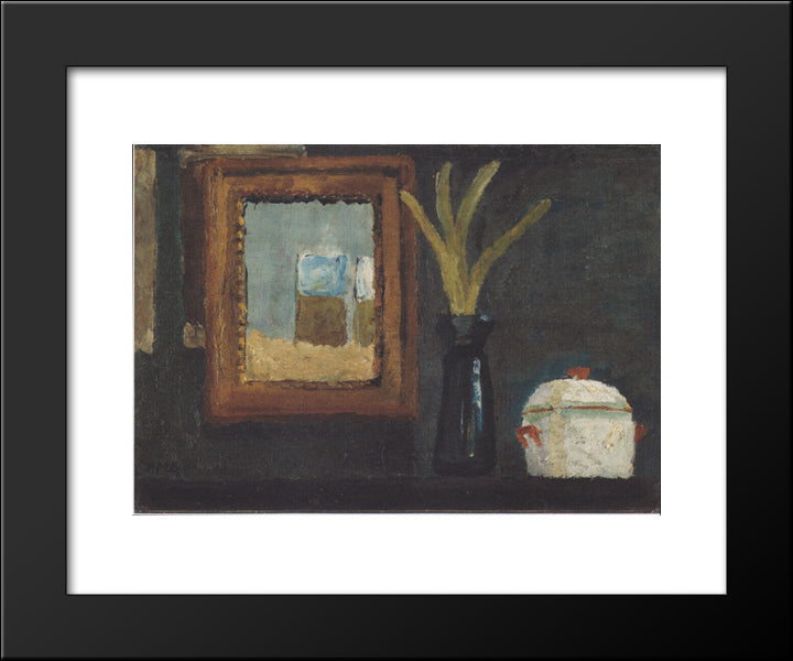 Still Life With Sugar Bowl And Hyacinth In A Glass 20x24 Black Modern Wood Framed Art Print Poster by Modersohn Becker, Paula