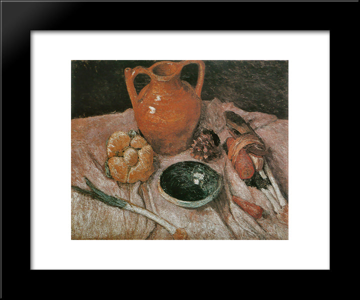 Still Life With Yellow Jug 20x24 Black Modern Wood Framed Art Print Poster by Modersohn Becker, Paula