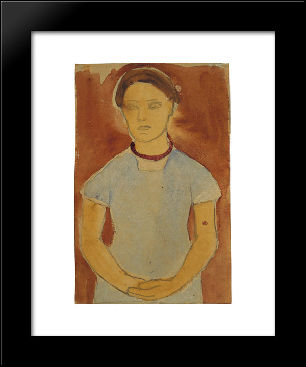 Study For Portrait Of Lee Hoetger Before Flower Base 20x24 Black Modern Wood Framed Art Print Poster by Modersohn Becker, Paula