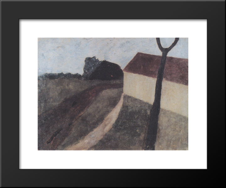 Twilight Landscape With House And Fork 20x24 Black Modern Wood Framed Art Print Poster by Modersohn Becker, Paula