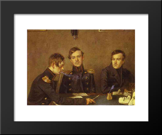 Andrey, Grigoriy And Alexander Druzhinin 20x24 Black Modern Wood Framed Art Print Poster by Fedotov, Pavel