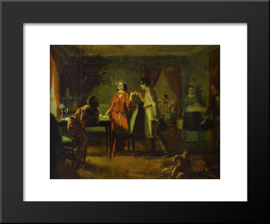 Fashionable Wife (Lioness) 20x24 Black Modern Wood Framed Art Print Poster by Fedotov, Pavel