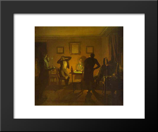 Gamblers 20x24 Black Modern Wood Framed Art Print Poster by Fedotov, Pavel