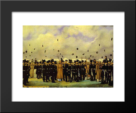 Grand Duke Mikhail Pavlovich Visiting The Camp Of The Finland Regiment Of Imperial Guards On July 8, 1837 20x24 Black Modern Wood Framed Art Print Poster by Fedotov, Pavel