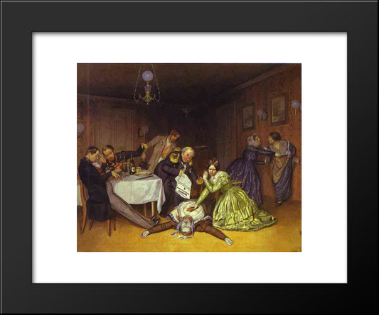 It Is Cholera To Blame 20x24 Black Modern Wood Framed Art Print Poster by Fedotov, Pavel