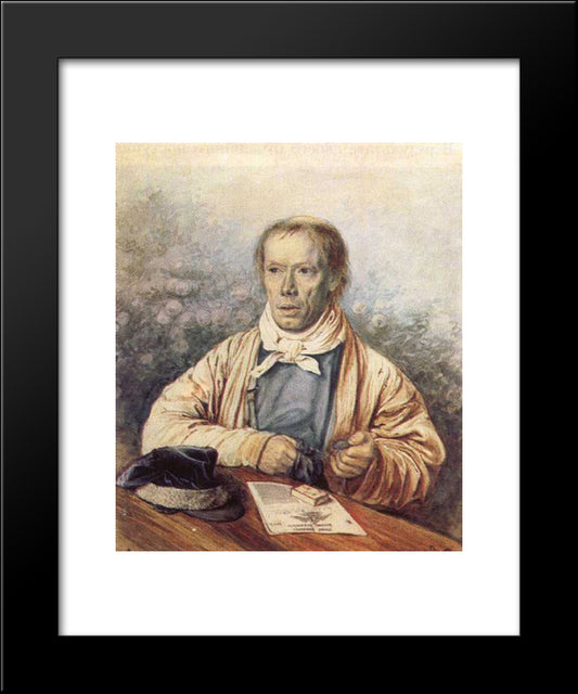 Portrait Of A. I. Fedotov, The Artist'S Father 20x24 Black Modern Wood Framed Art Print Poster by Fedotov, Pavel