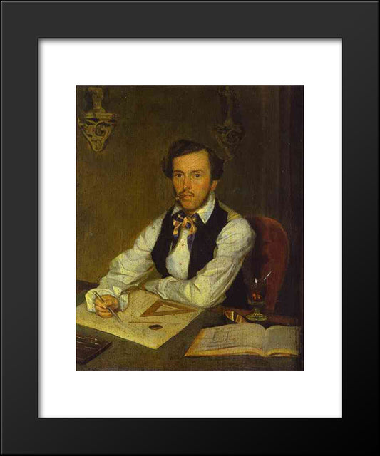 Portrait Of An Architect 20x24 Black Modern Wood Framed Art Print Poster by Fedotov, Pavel