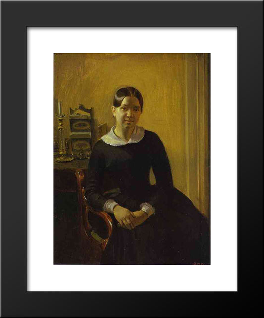 Portrait Of Anna Zhdanovich 20x24 Black Modern Wood Framed Art Print Poster by Fedotov, Pavel