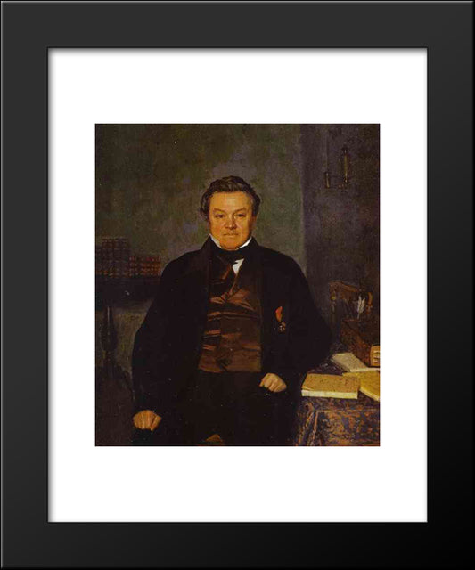 Portrait Of F. Ye. Yakovlev 20x24 Black Modern Wood Framed Art Print Poster by Fedotov, Pavel