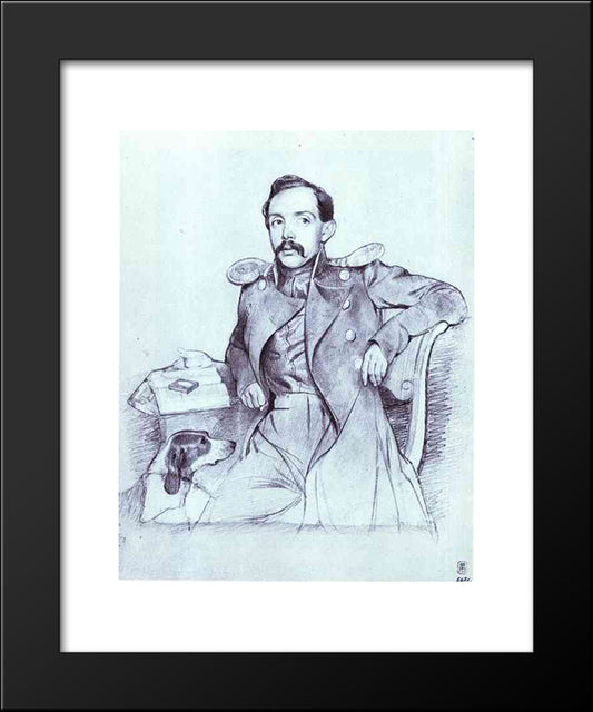 Portrait Of Lieutenant Lvov 20x24 Black Modern Wood Framed Art Print Poster by Fedotov, Pavel