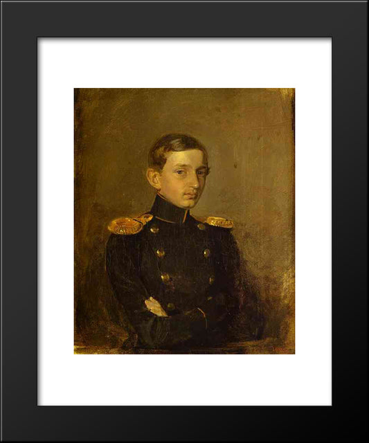 Portrait Of M. P. Zhdanovich 20x24 Black Modern Wood Framed Art Print Poster by Fedotov, Pavel
