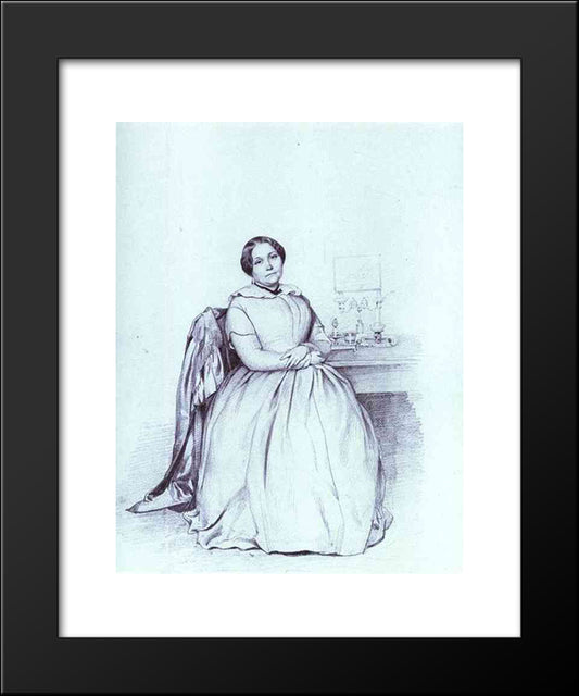 Portrait Of M. Ye. Shishmareva 20x24 Black Modern Wood Framed Art Print Poster by Fedotov, Pavel
