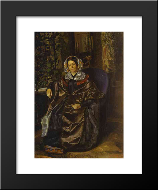 Portrait Of Maria Pavlovna Druzhinina 20x24 Black Modern Wood Framed Art Print Poster by Fedotov, Pavel