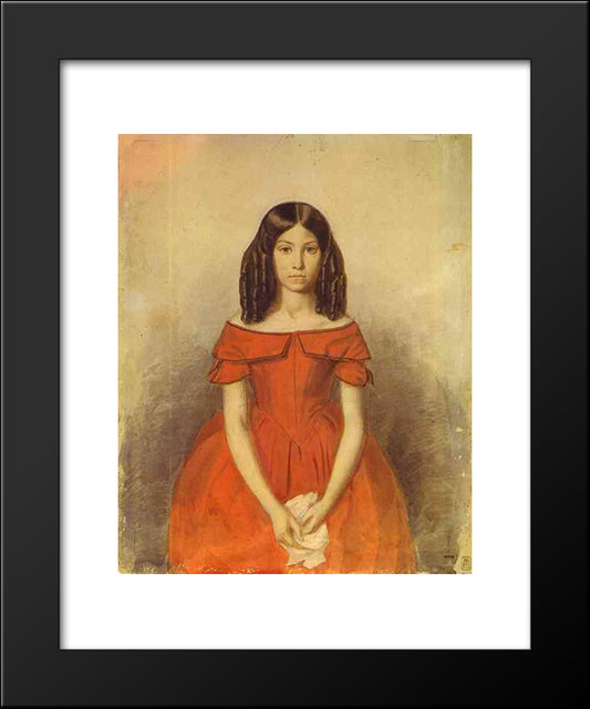 Portrait Of N. P. Zhdanovich As A Child 20x24 Black Modern Wood Framed Art Print Poster by Fedotov, Pavel