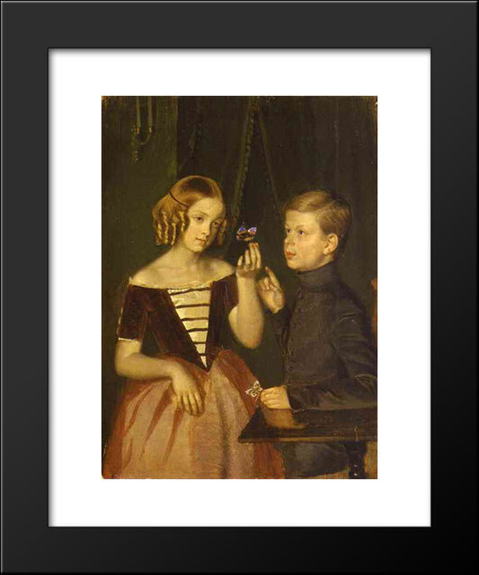 Portrait Of Olga Ivanovna And Fedor Ivanov 20x24 Black Modern Wood Framed Art Print Poster by Fedotov, Pavel