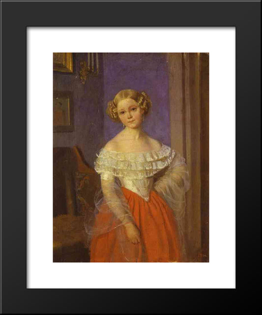 Portrait Of Olga Ivanovna Demonkala 20x24 Black Modern Wood Framed Art Print Poster by Fedotov, Pavel