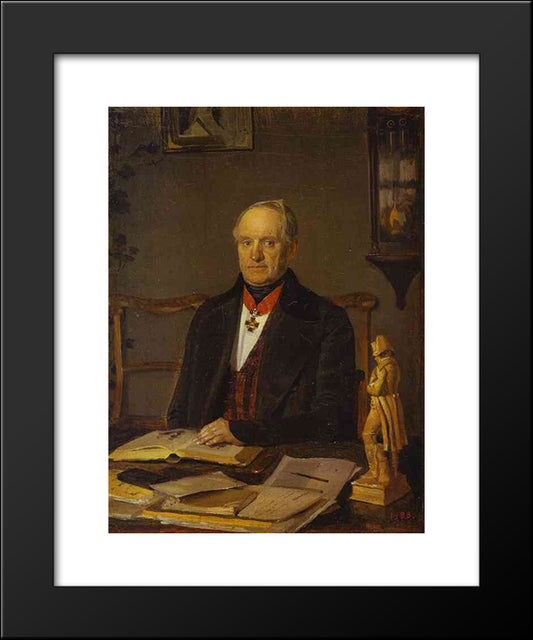 Portrait Of P. V. Zhdanovich 20x24 Black Modern Wood Framed Art Print Poster by Fedotov, Pavel