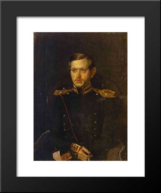 Portrait Of S. S. Krylov 20x24 Black Modern Wood Framed Art Print Poster by Fedotov, Pavel
