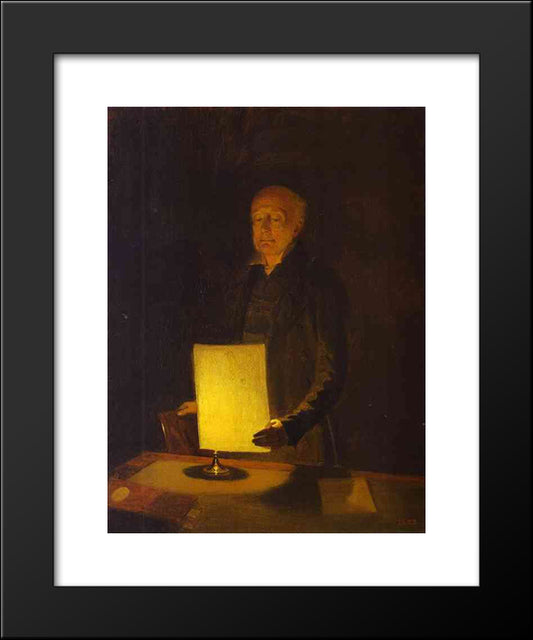 Portrait Of Ye. G. Flug 20x24 Black Modern Wood Framed Art Print Poster by Fedotov, Pavel