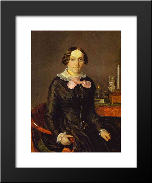 Portrait Of Ye. P. Zhdanovich 20x24 Black Modern Wood Framed Art Print Poster by Fedotov, Pavel