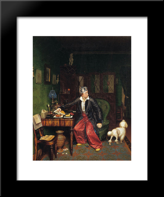 The Aristocrat'S Breakfast 20x24 Black Modern Wood Framed Art Print Poster by Fedotov, Pavel