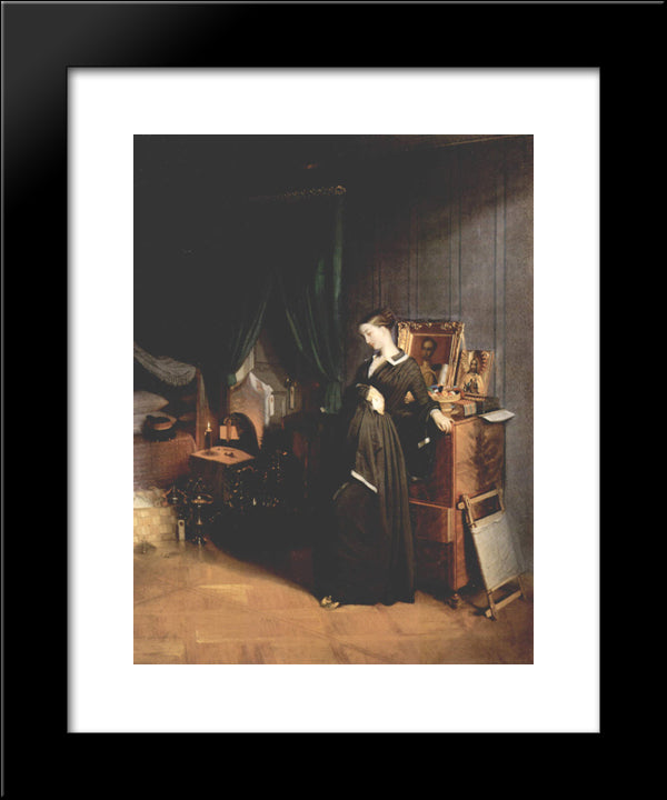 The Widow 20x24 Black Modern Wood Framed Art Print Poster by Fedotov, Pavel