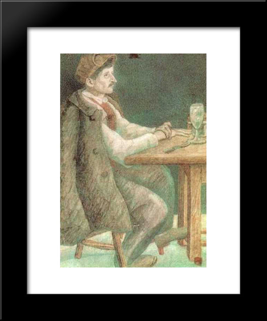A French Worker 20x24 Black Modern Wood Framed Art Print Poster by Filonov, Pavel