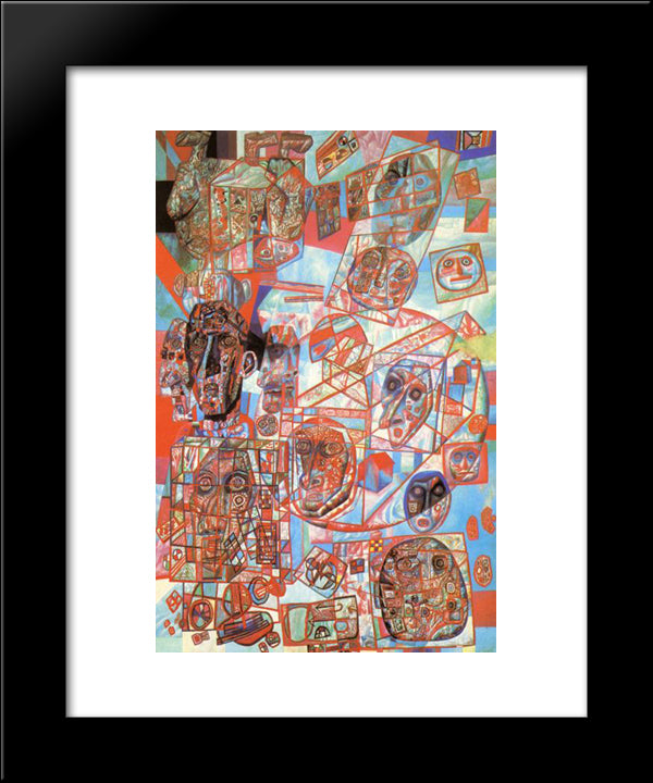 A Man In The World 20x24 Black Modern Wood Framed Art Print Poster by Filonov, Pavel