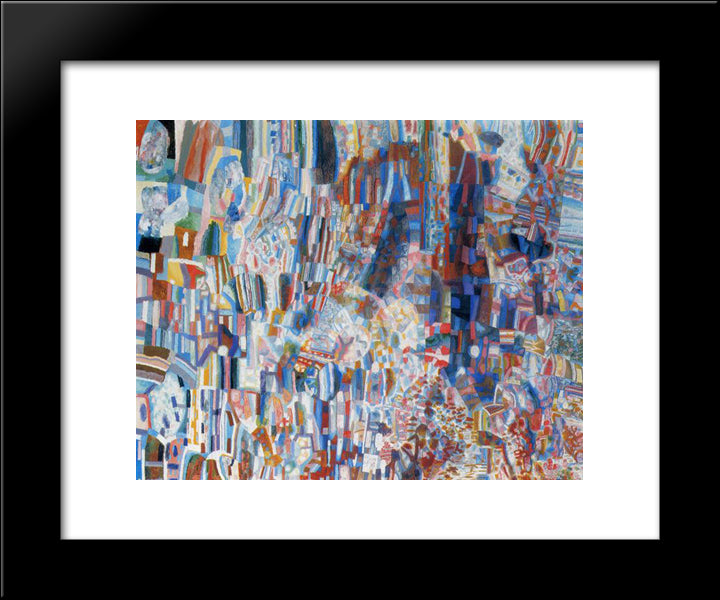 Composition 20x24 Black Modern Wood Framed Art Print Poster by Filonov, Pavel