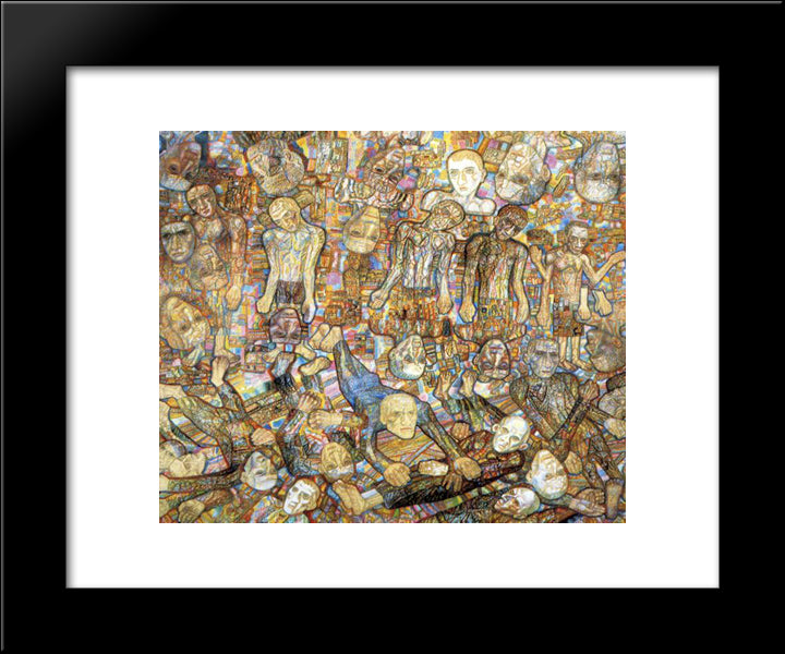 Composition (A Raid) 20x24 Black Modern Wood Framed Art Print Poster by Filonov, Pavel