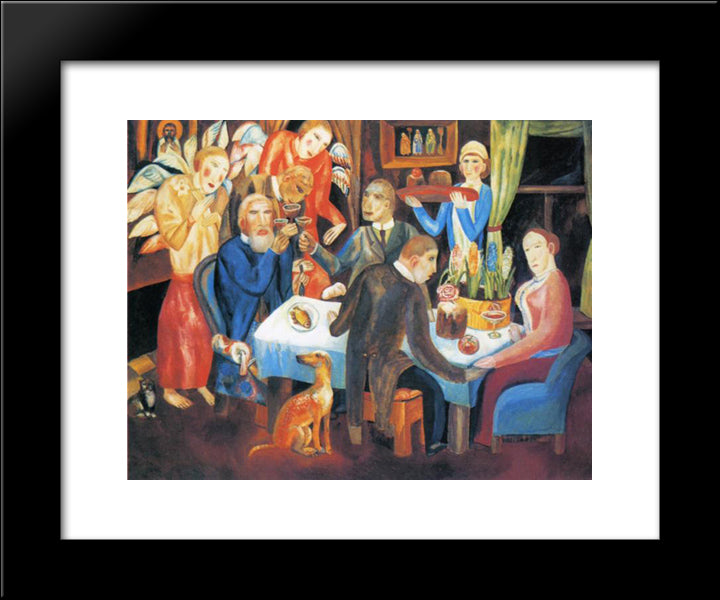 Easter 20x24 Black Modern Wood Framed Art Print Poster by Filonov, Pavel