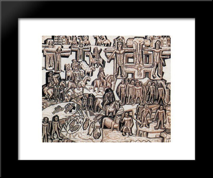 Execution (After 1905) 20x24 Black Modern Wood Framed Art Print Poster by Filonov, Pavel