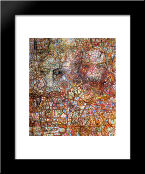 Faces 20x24 Black Modern Wood Framed Art Print Poster by Filonov, Pavel