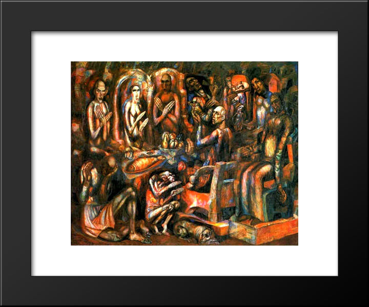Feast Of Kings 20x24 Black Modern Wood Framed Art Print Poster by Filonov, Pavel