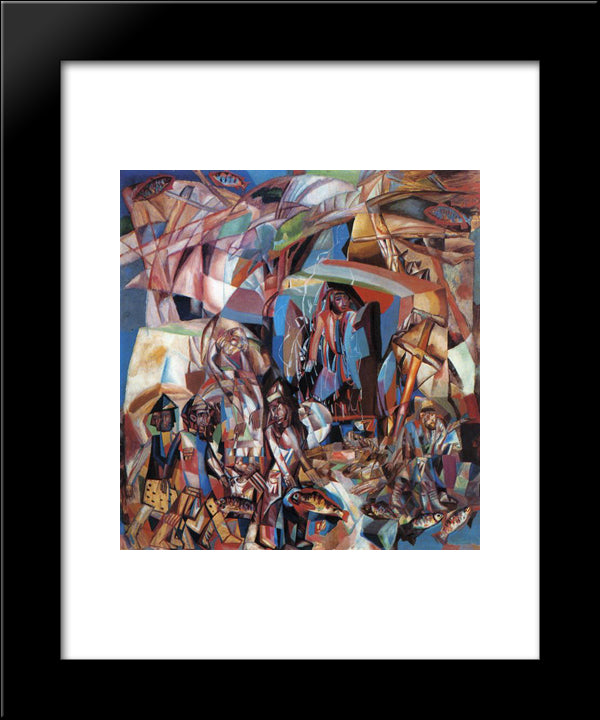 Fishing Schooner 20x24 Black Modern Wood Framed Art Print Poster by Filonov, Pavel