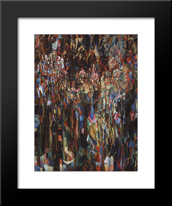 Flowers Of The Universal Flowering 20x24 Black Modern Wood Framed Art Print Poster by Filonov, Pavel